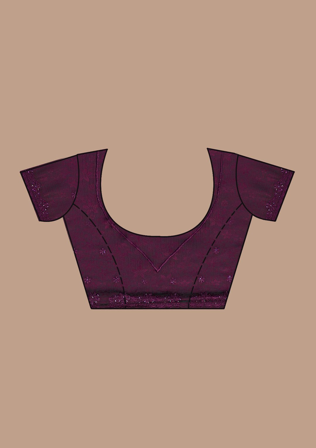 Wine Printed Georgette Saree