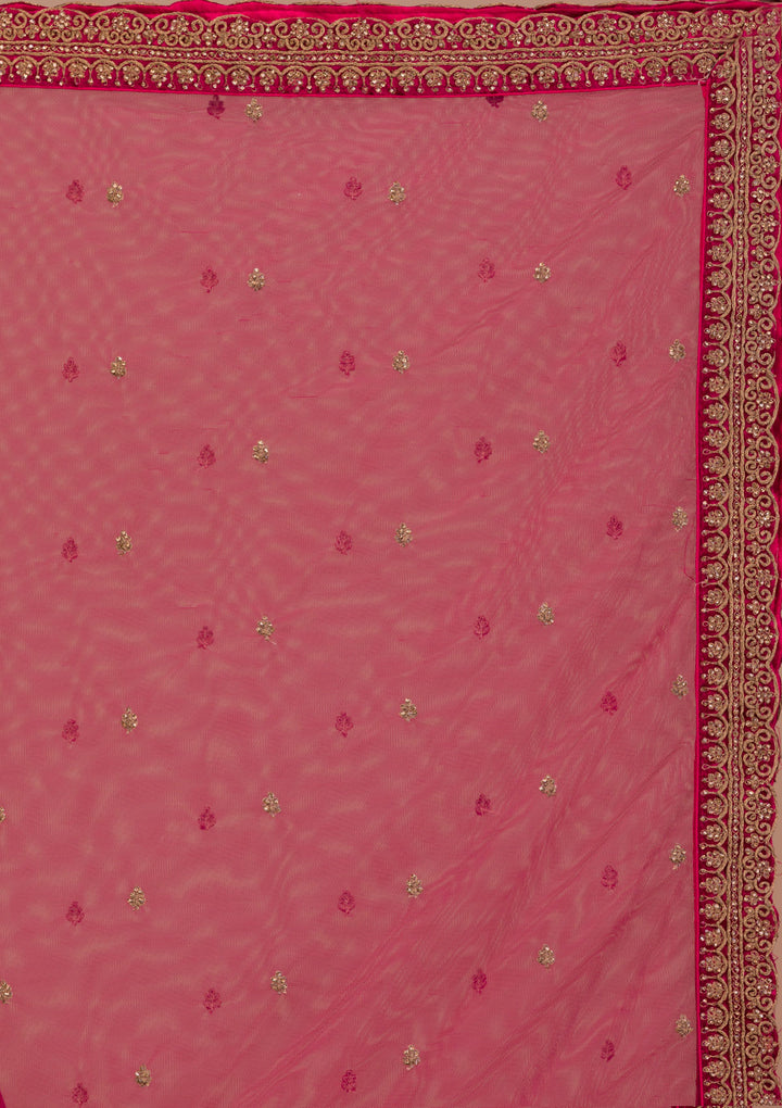 Maroon Stonework Velvet Semi Stitched Lehenga