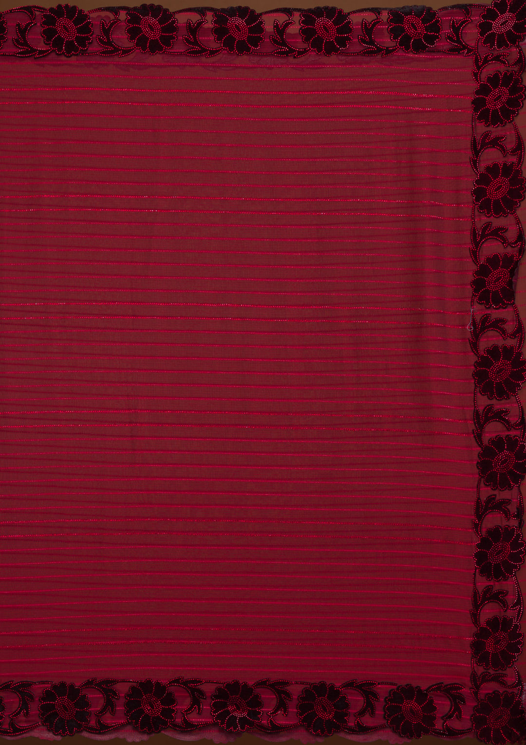 Maroon Swarovski Satin Saree