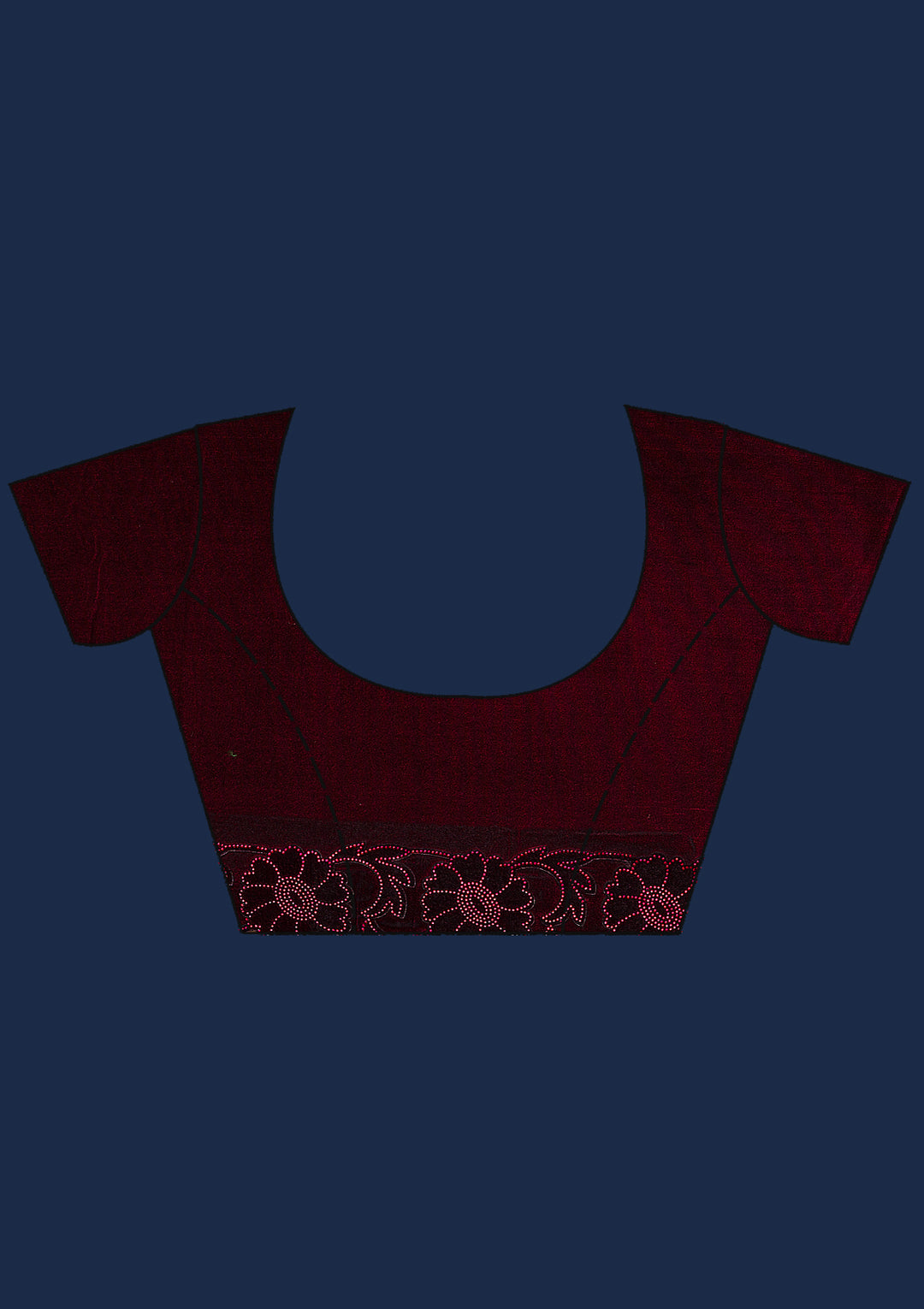 Maroon Swarovski Satin Saree