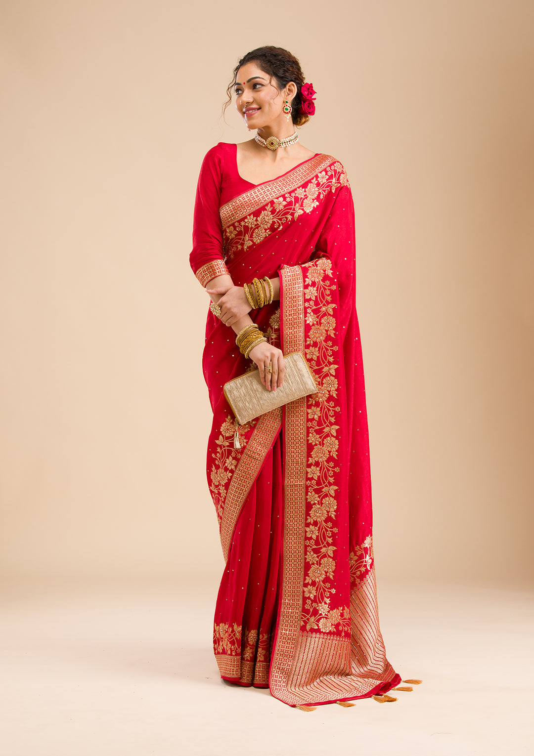 Maroon Zariwork Banarasi Silk Saree