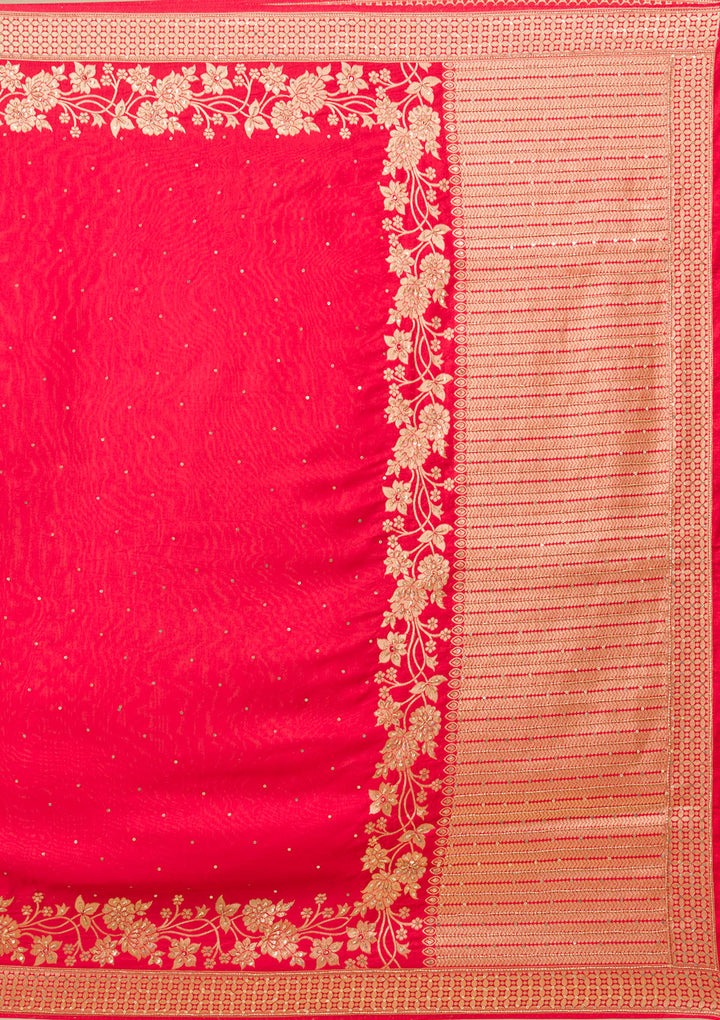 Maroon Zariwork Banarasi Silk Saree