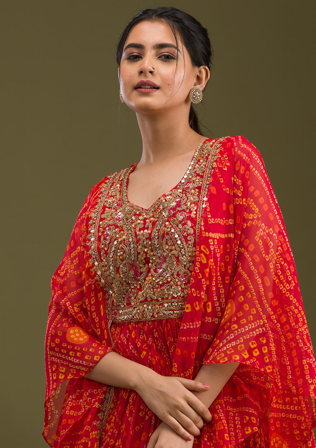 Maroon Zariwork Georgette Readymade Salwar Suit