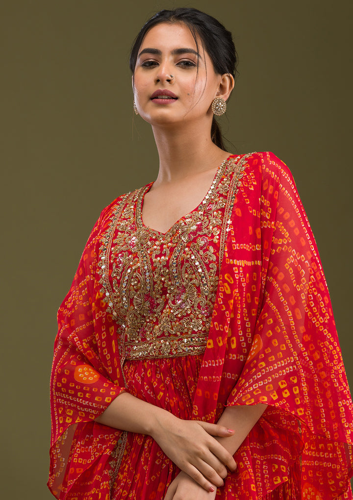 Maroon Zariwork Georgette Readymade Salwar Suit