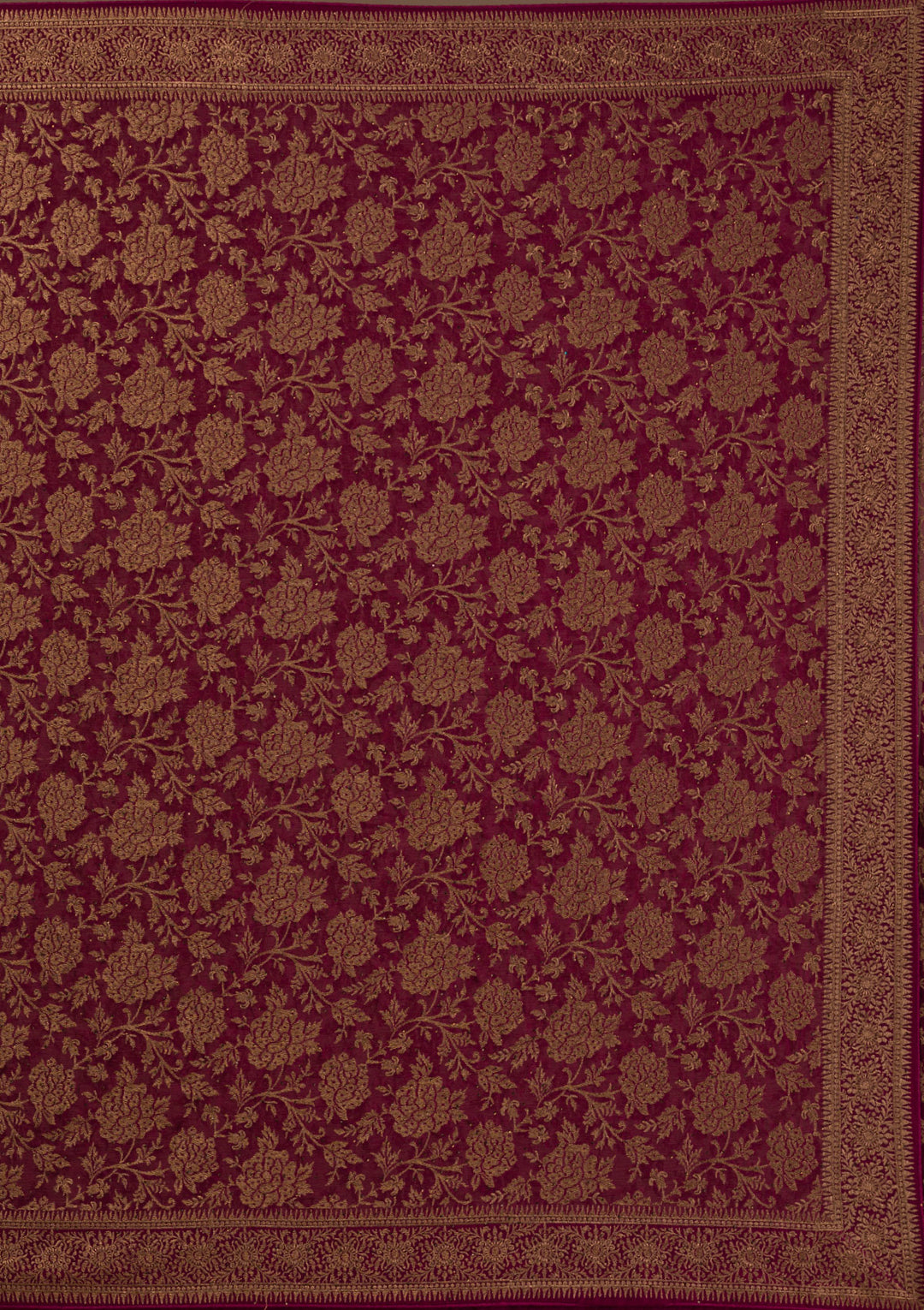 Maroon Zariwork Georgette Saree
