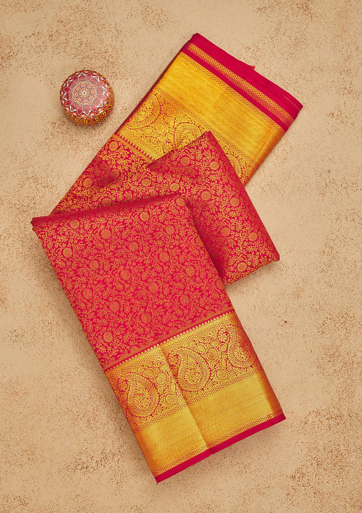 Maroon Zariwork Pure Silk Saree