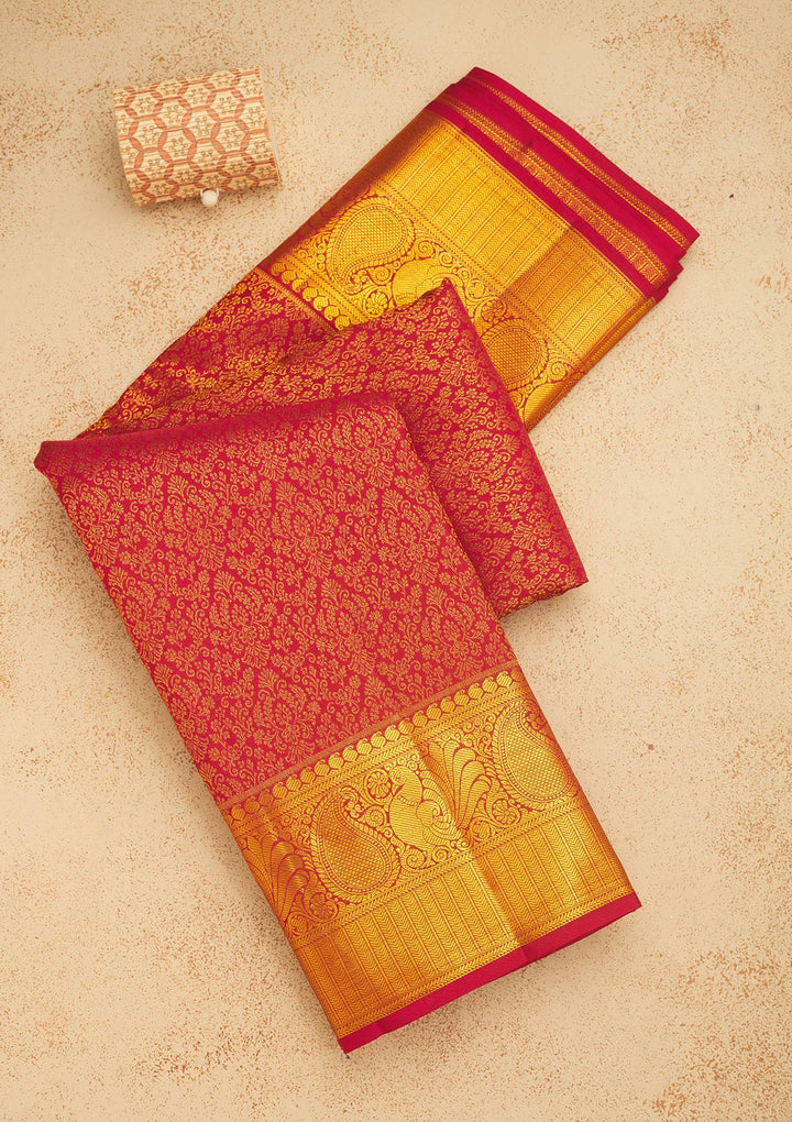 Maroon Zariwork Pure Silk Saree