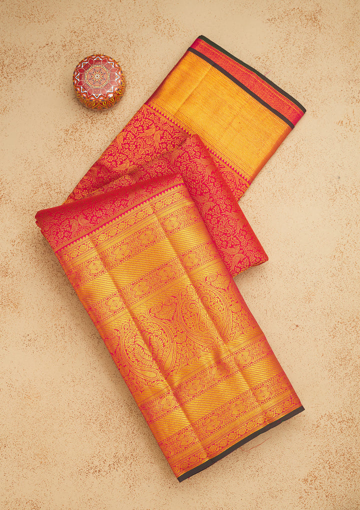Maroon Zariwork Pure Silk Saree