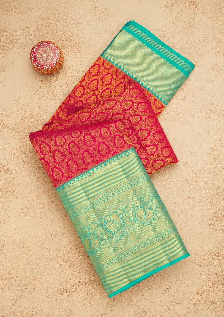 Maroon Zariwork Pure Silk Saree