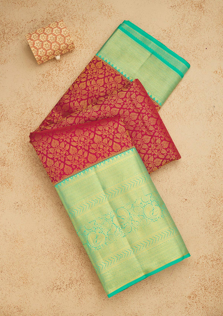 Maroon Zariwork Pure Silk Saree