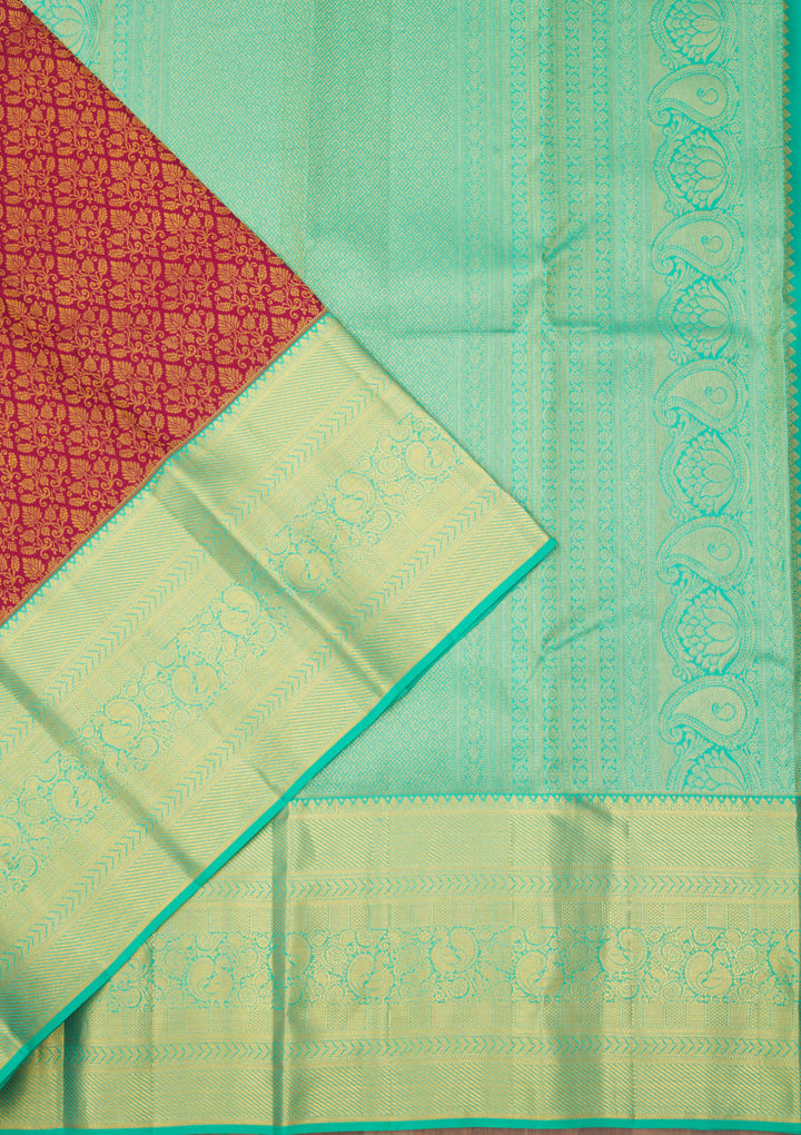 Maroon Zariwork Pure Silk Saree