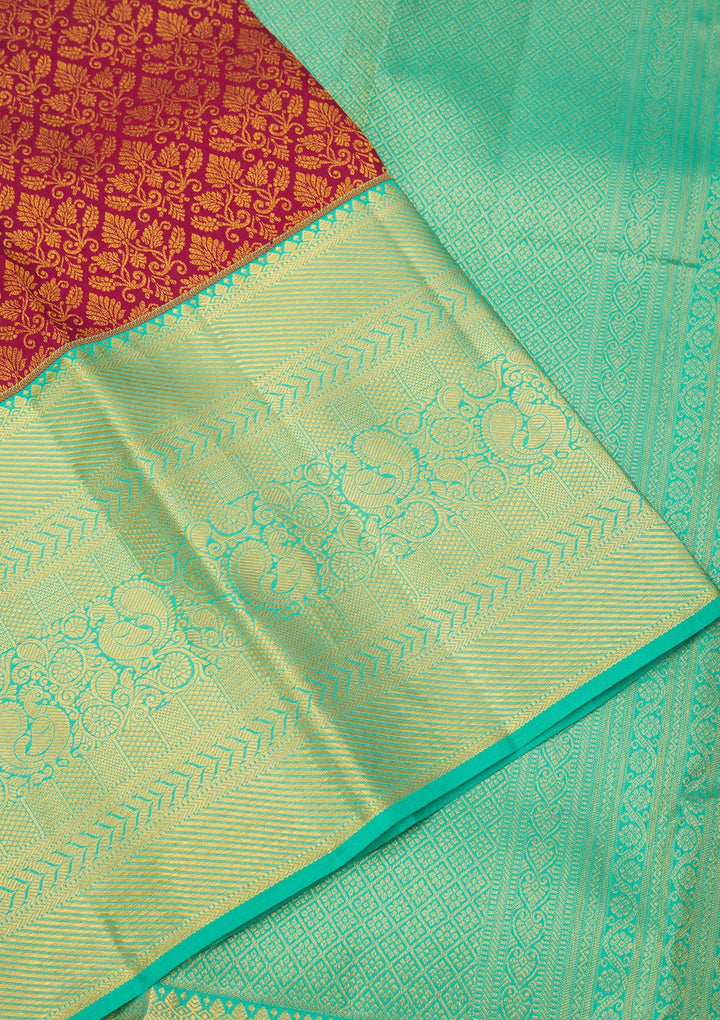 Maroon Zariwork Pure Silk Saree