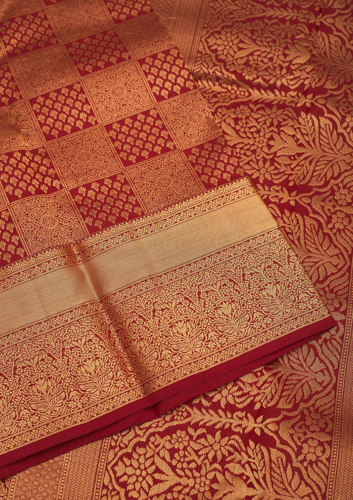 Maroon Zariwork Pure Silk Saree