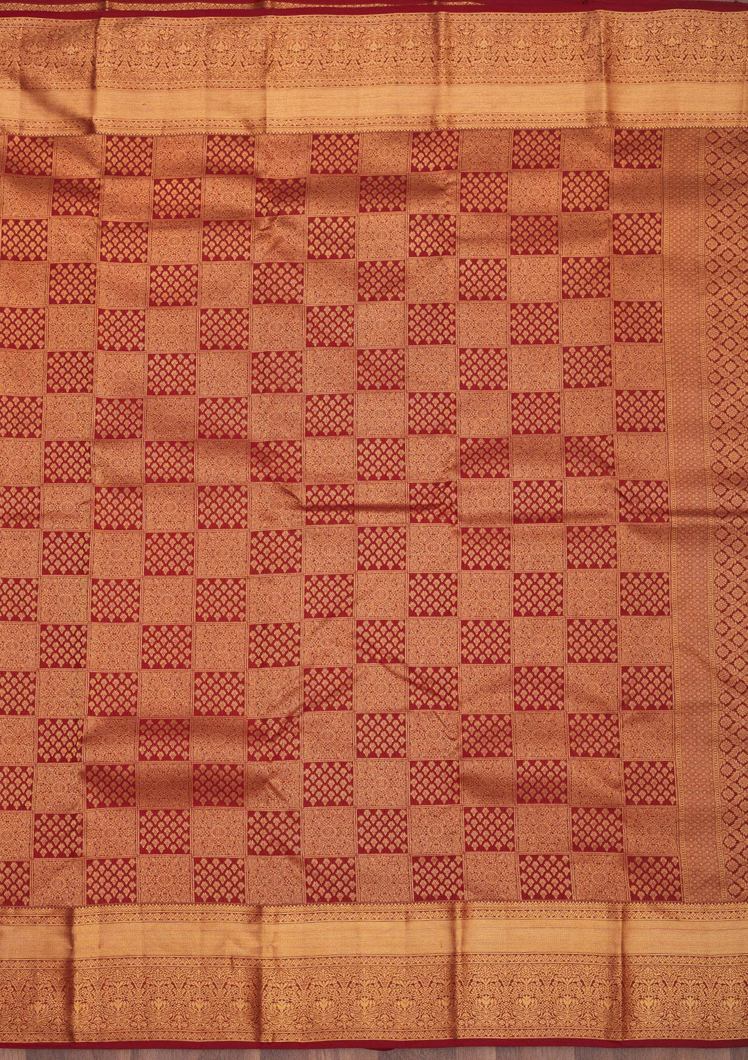 Maroon Zariwork Pure Silk Saree