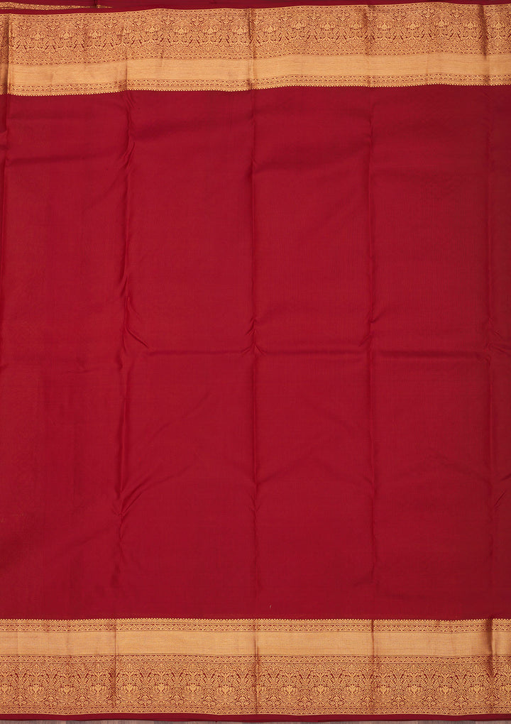 Maroon Zariwork Pure Silk Saree