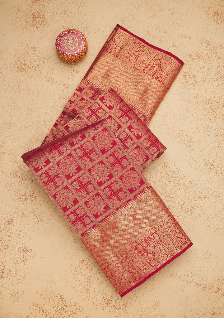 Maroon Zariwork Pure Silk Saree