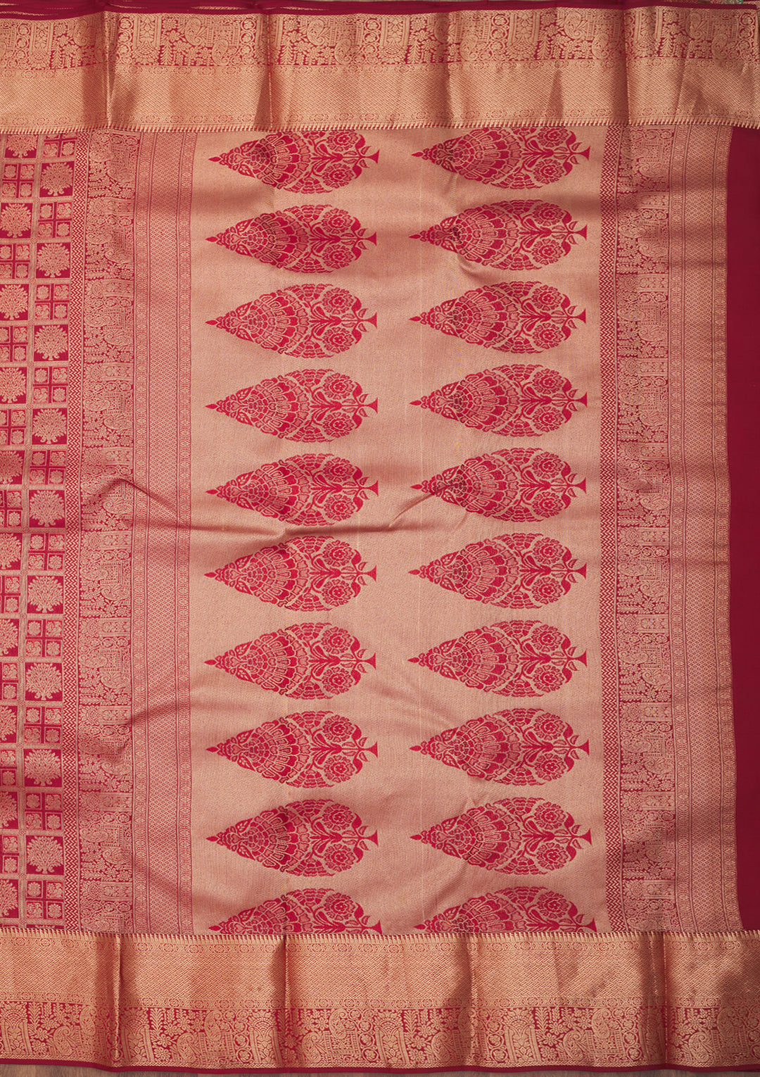 Maroon Zariwork Pure Silk Saree