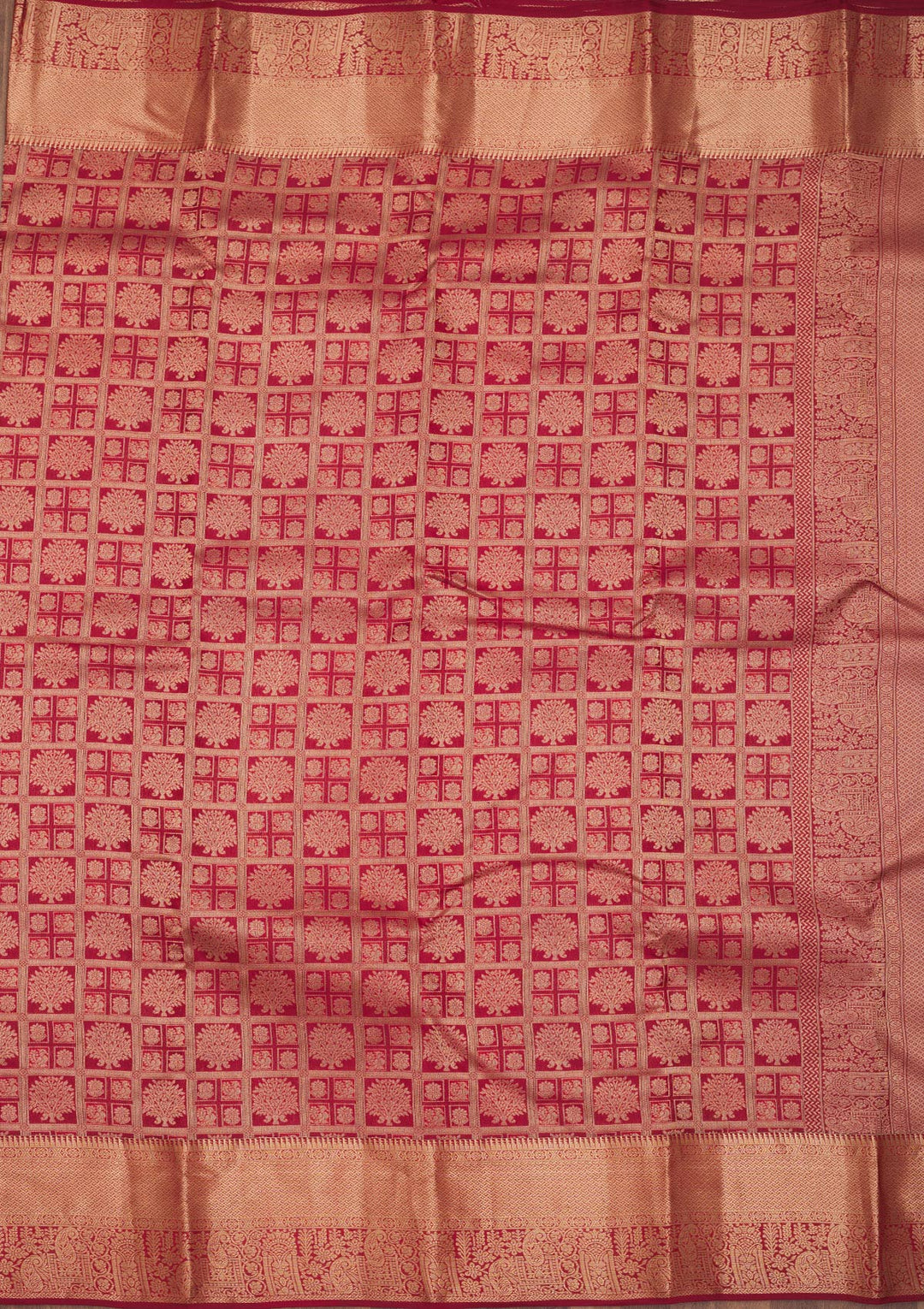 Maroon Zariwork Pure Silk Saree