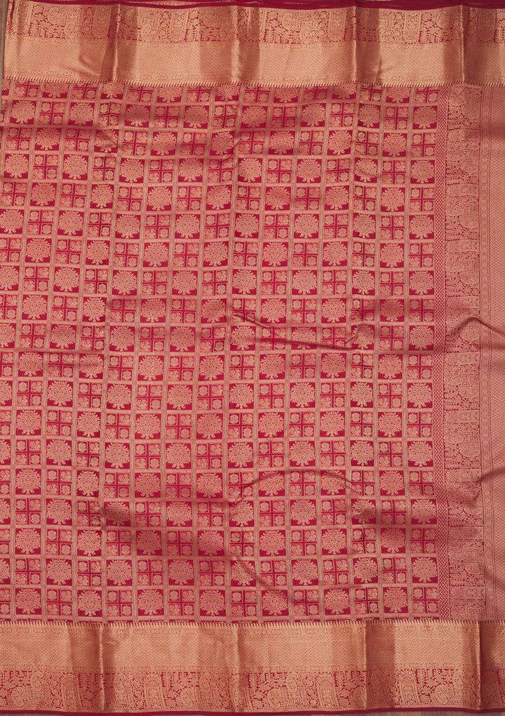 Maroon Zariwork Pure Silk Saree
