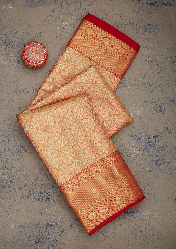 Maroon Zariwork Pure Silk Saree