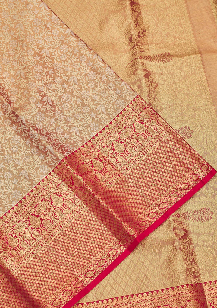 Maroon Zariwork Pure Silk Saree