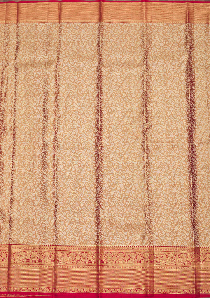 Maroon Zariwork Pure Silk Saree