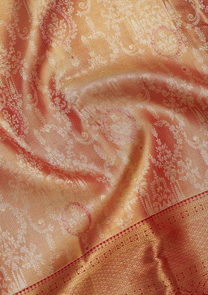 Maroon Zariwork Pure Silk Saree