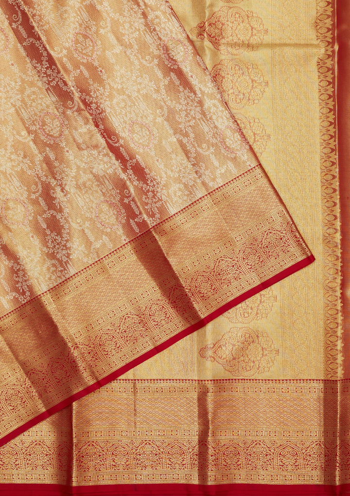 Maroon Zariwork Pure Silk Saree