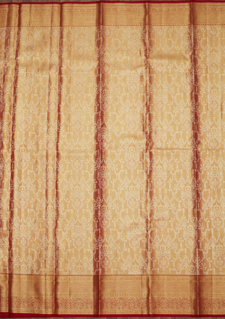 Maroon Zariwork Pure Silk Saree