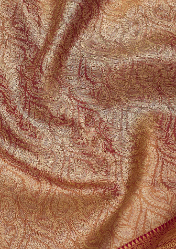 Maroon Zariwork Pure Silk Saree