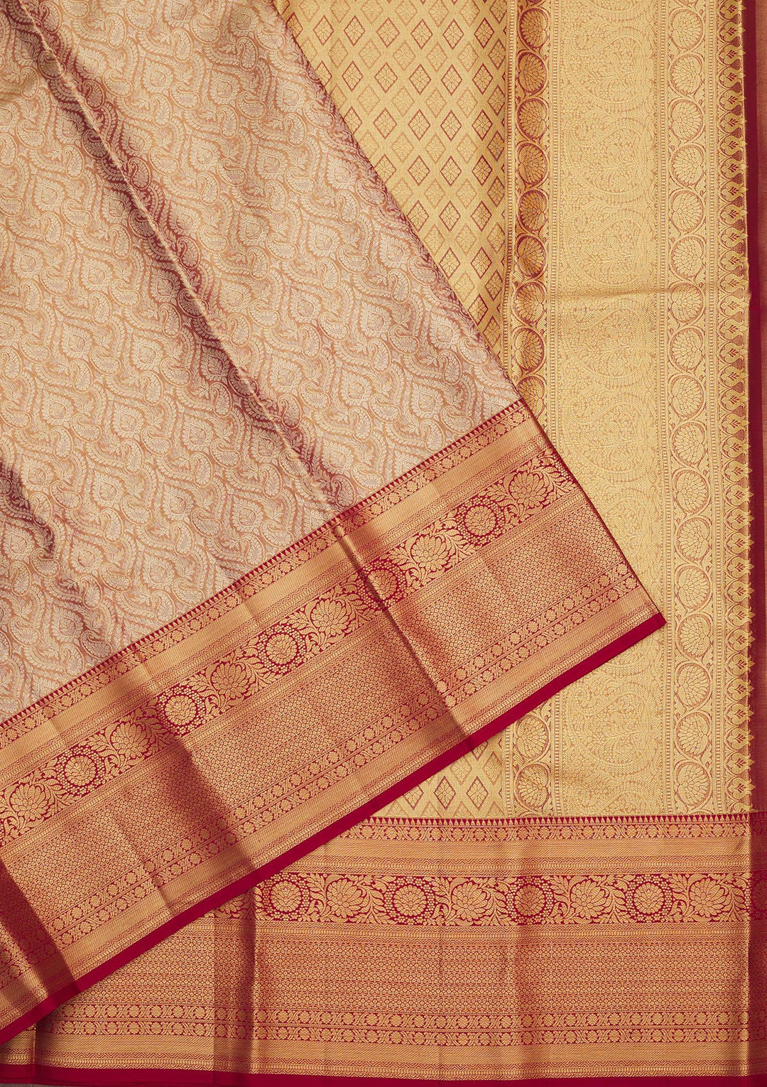 Maroon Zariwork Pure Silk Saree