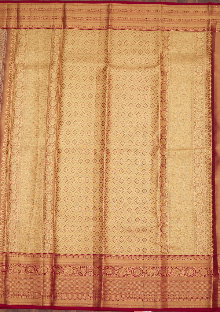 Maroon Zariwork Pure Silk Saree