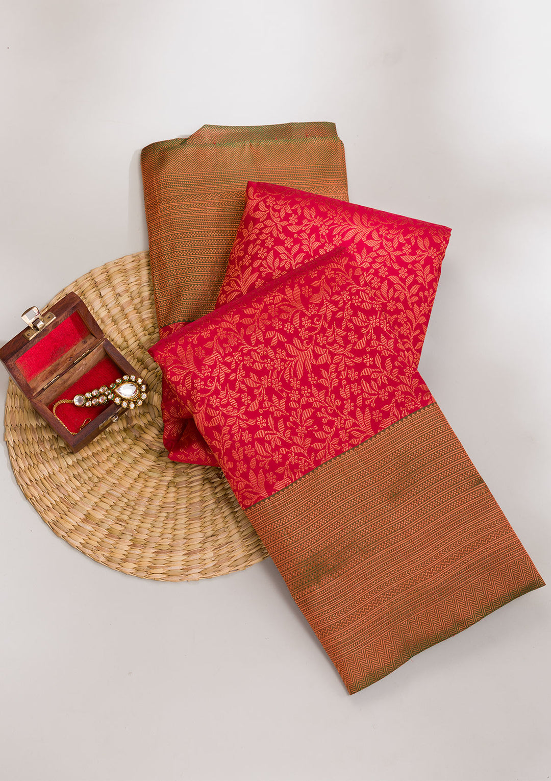 Maroon Zariwork Pure Silk Saree-Koskii