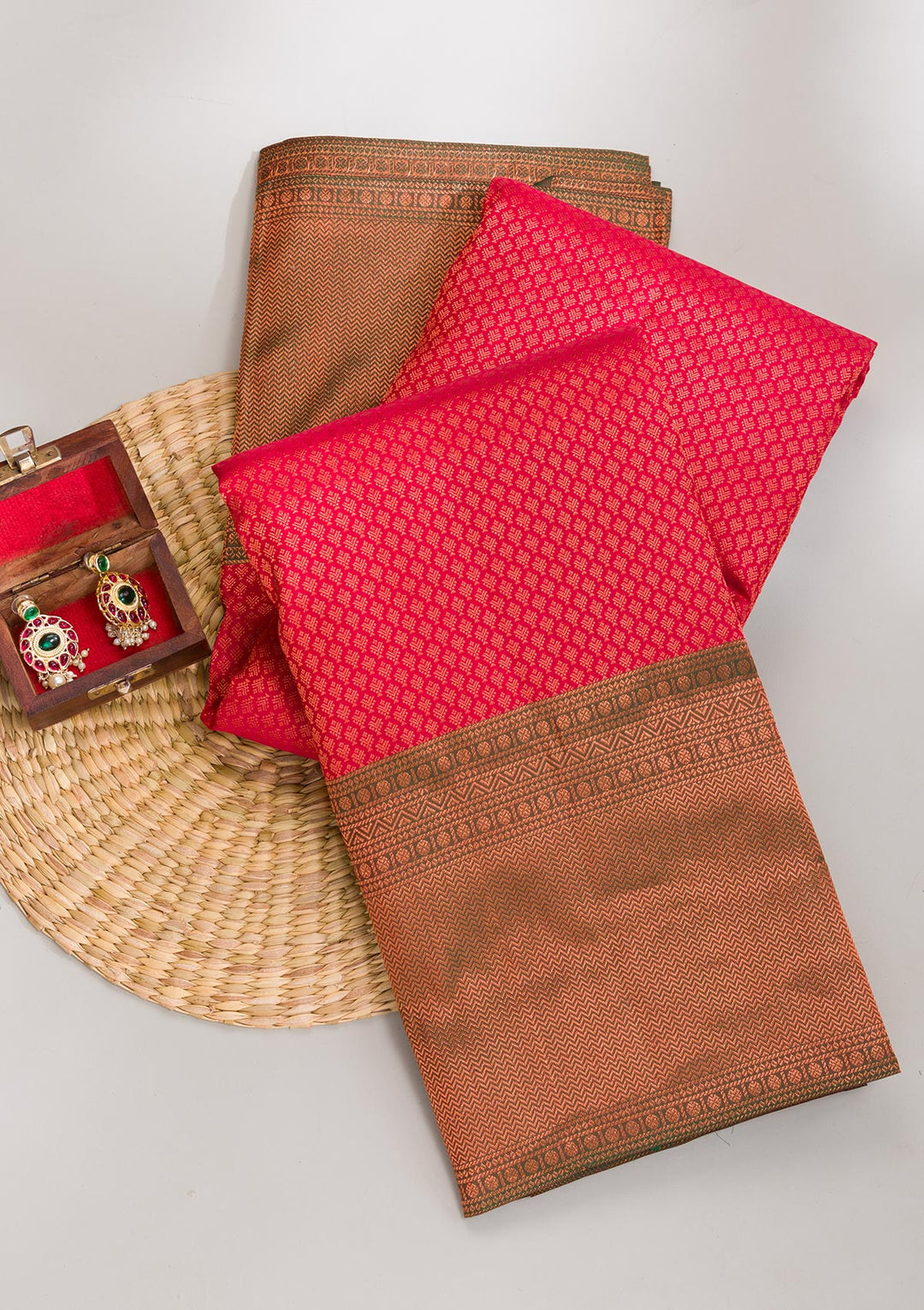 Maroon Zariwork Pure Silk Saree-Koskii