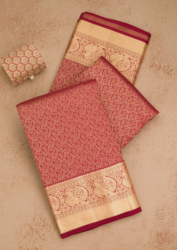Maroon Zariwork Banarasi Pure Silk Saree