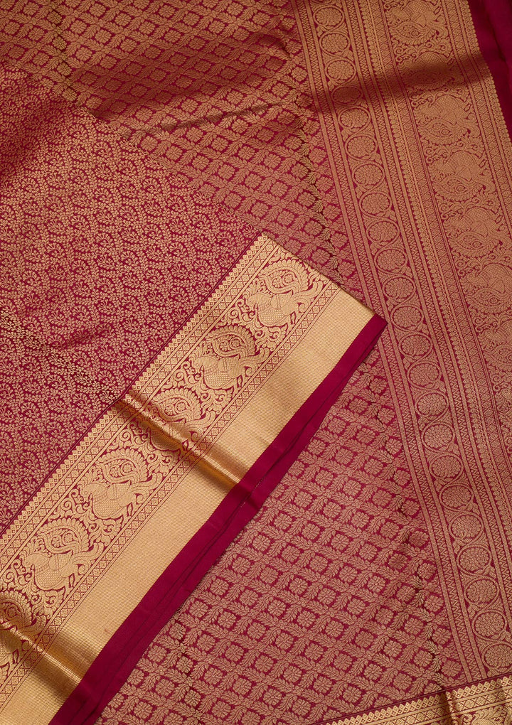 Maroon Zariwork Banarasi Pure Silk Saree