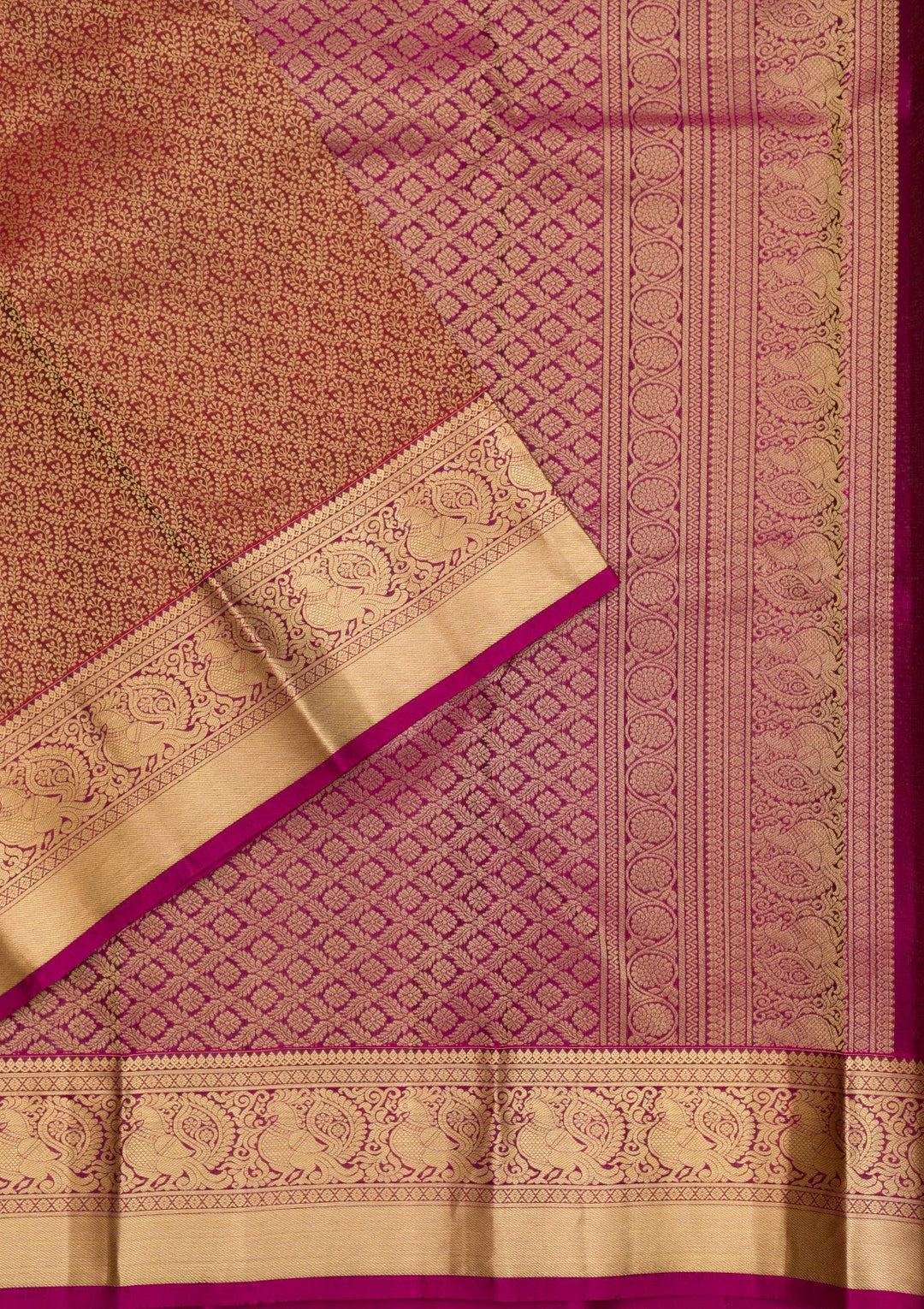 Maroon Zariwork Pure Silk Saree
