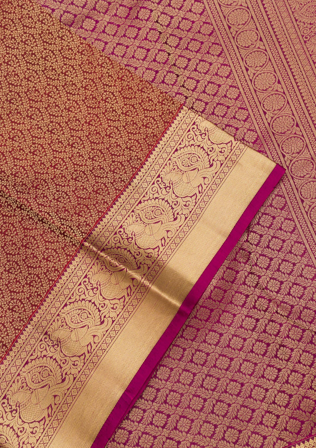 Maroon Zariwork Pure Silk Saree