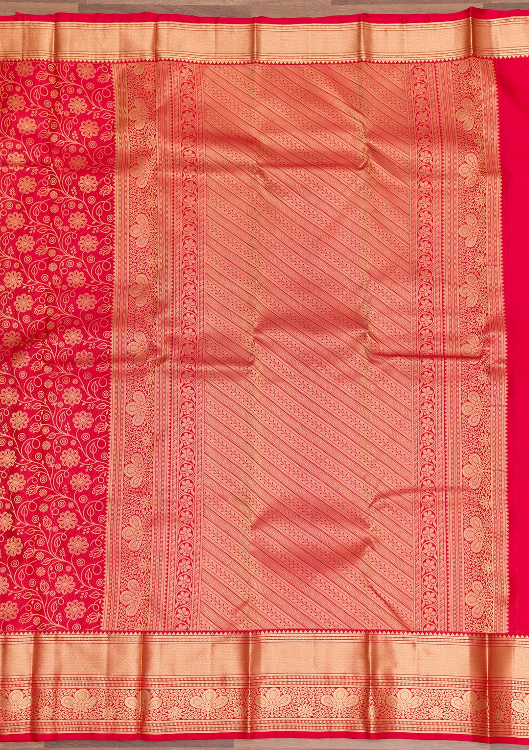 Maroon Zariwork Pure Silk Saree-Koskii