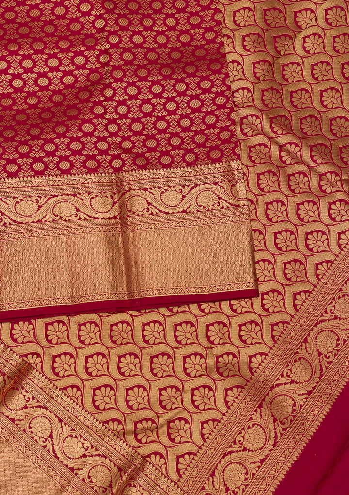 Maroon Zariwork Pure Silk Saree