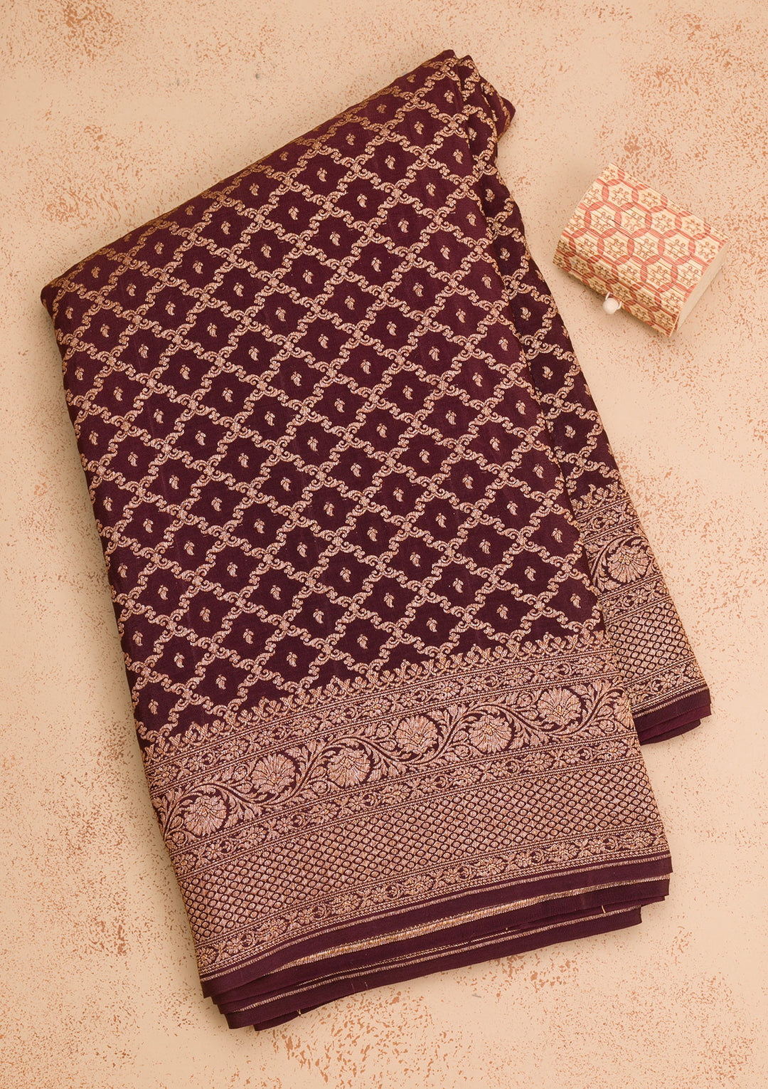 Maroon Zariwork Pure Silk Saree