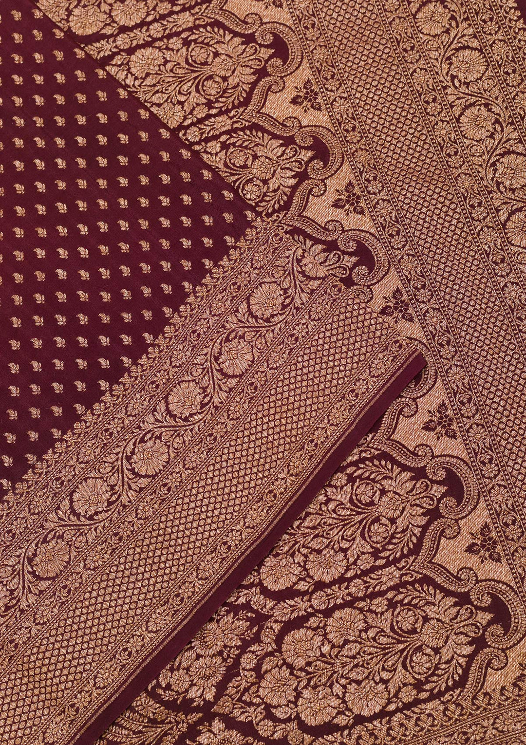 Maroon Zariwork Pure Silk Saree