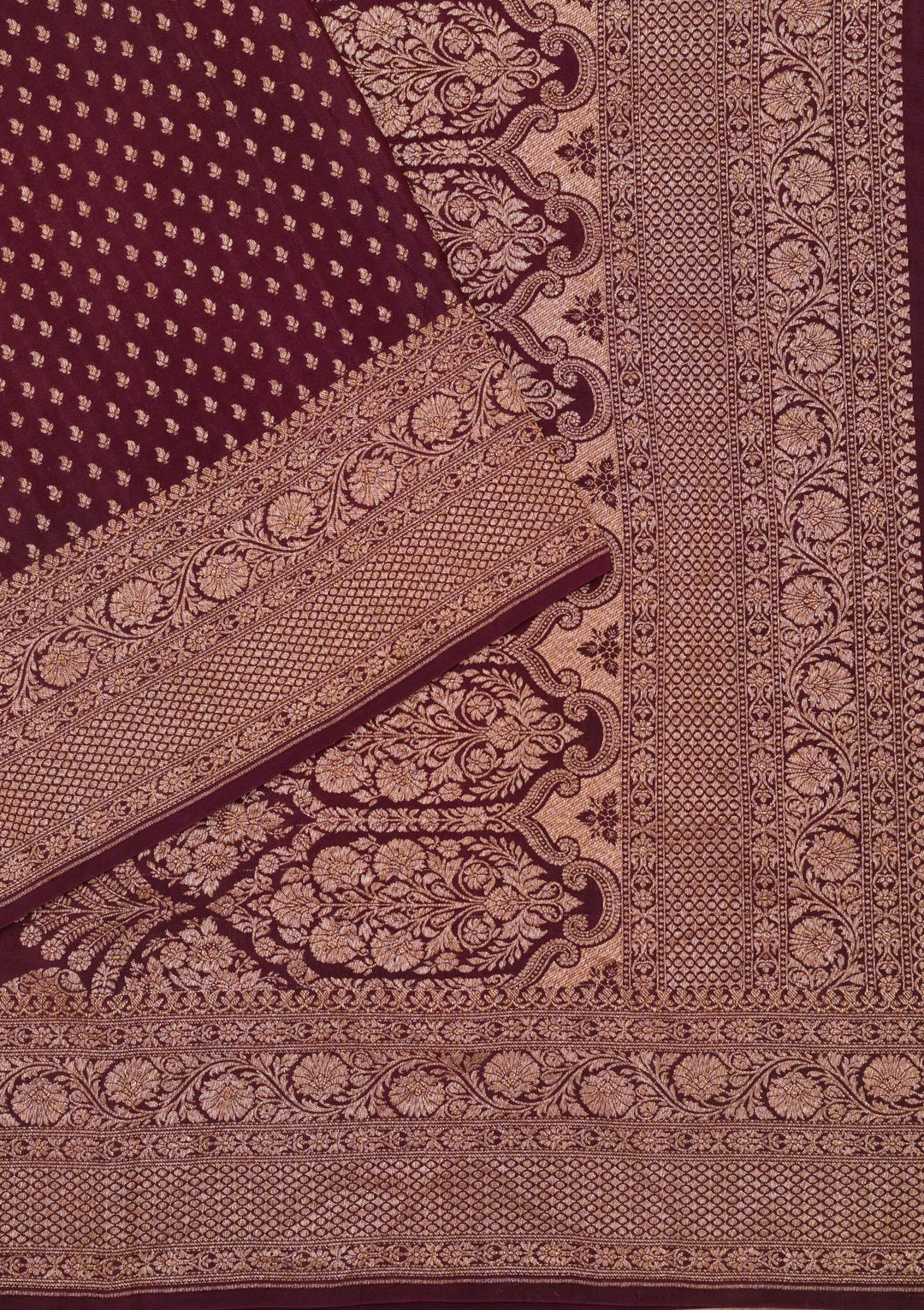 Maroon Zariwork Pure Silk Saree