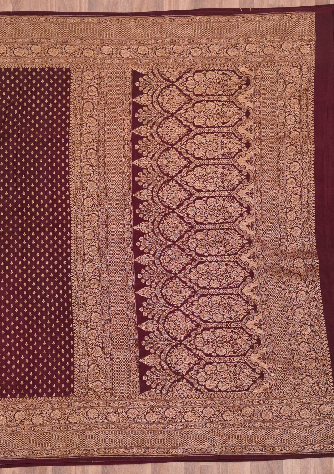 Maroon Zariwork Pure Silk Saree