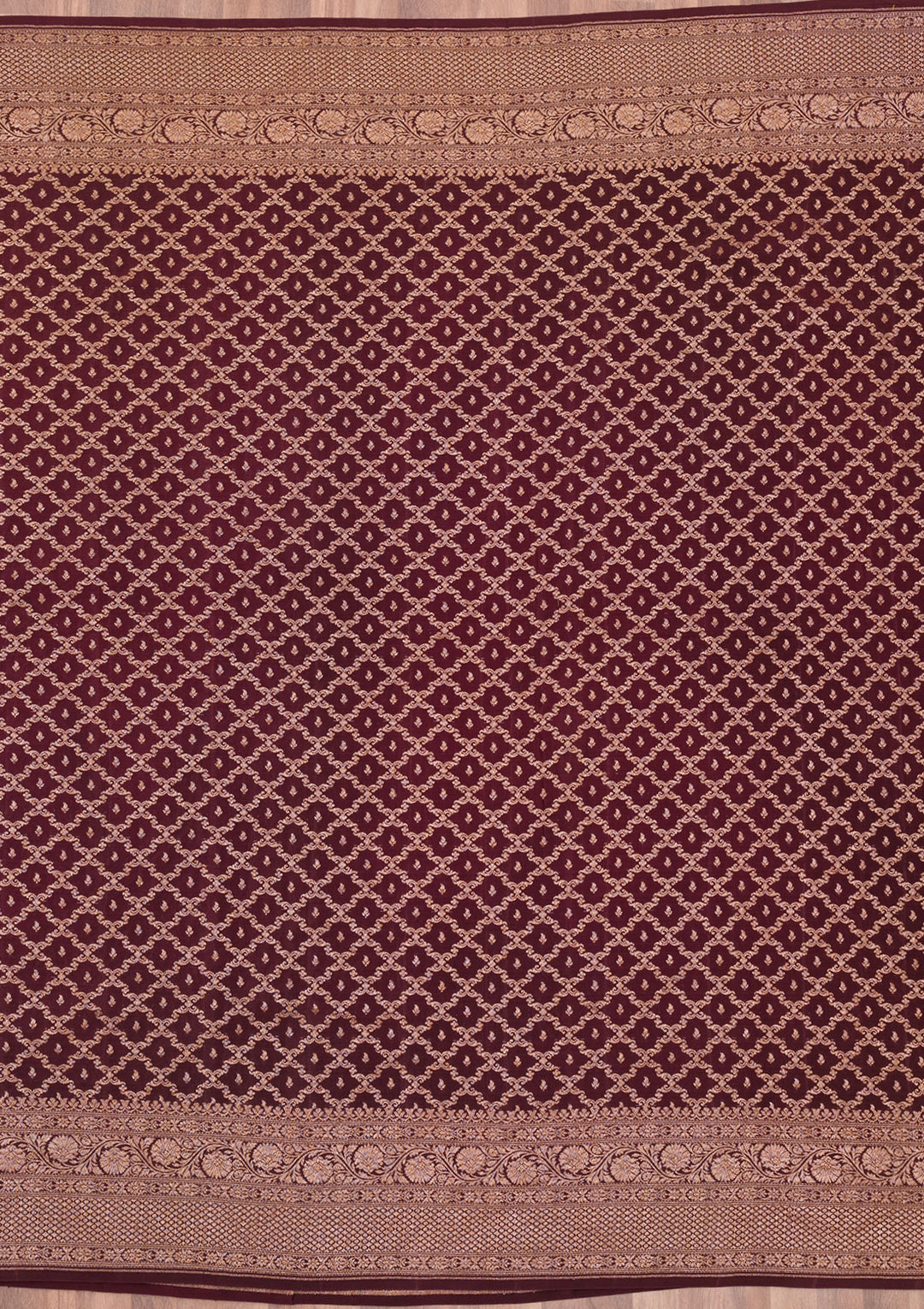 Maroon Zariwork Pure Silk Saree