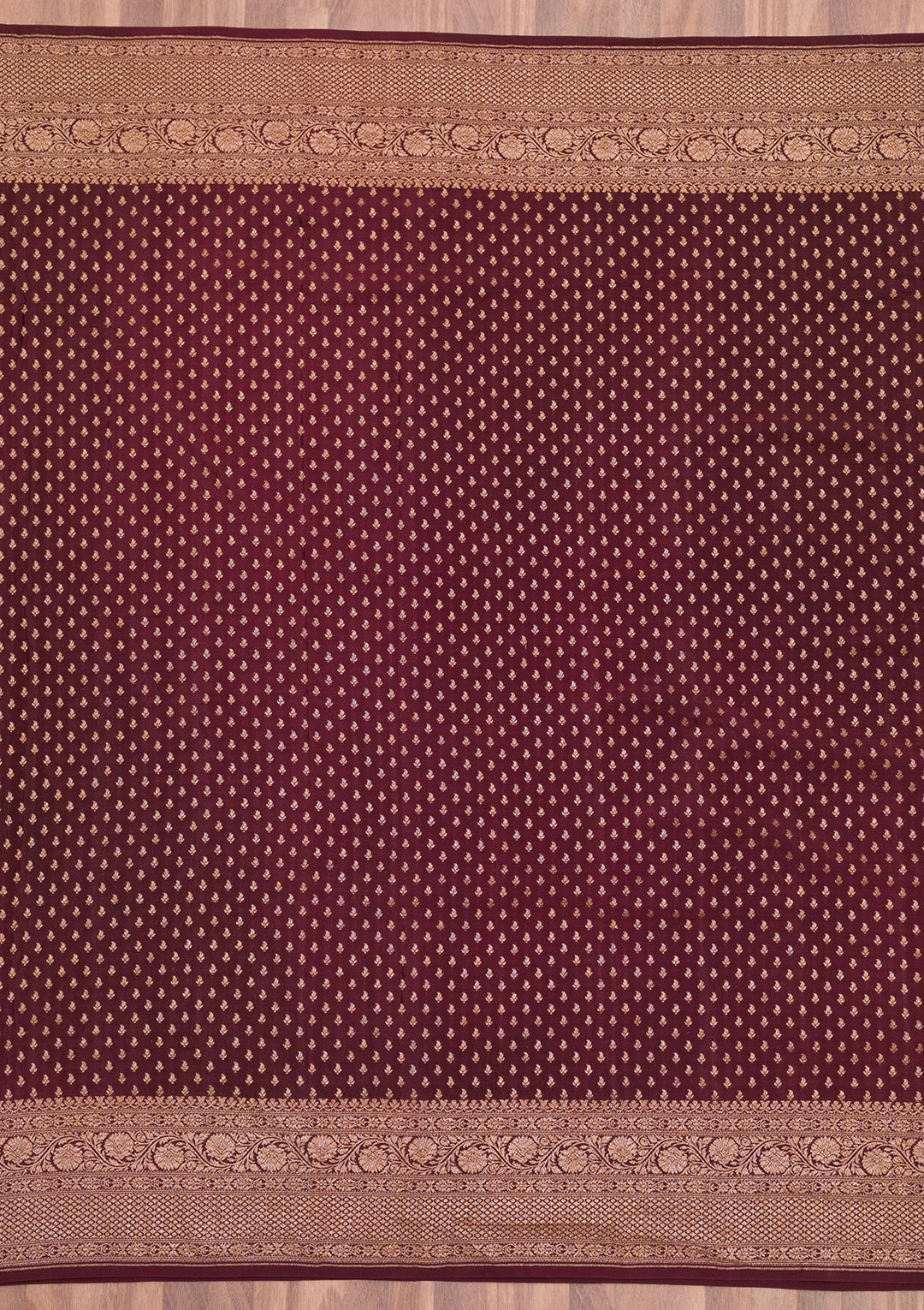 Maroon Zariwork Pure Silk Saree