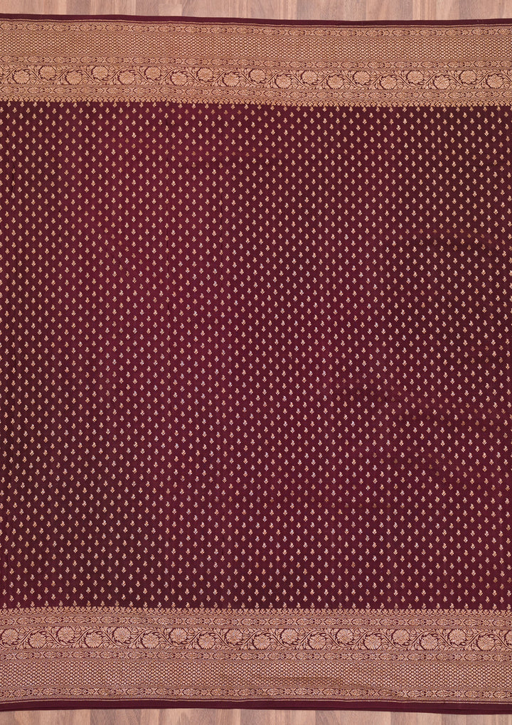 Maroon Zariwork Pure Silk Saree
