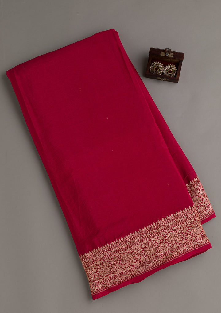 Maroon Zariwork Pure Silk Saree