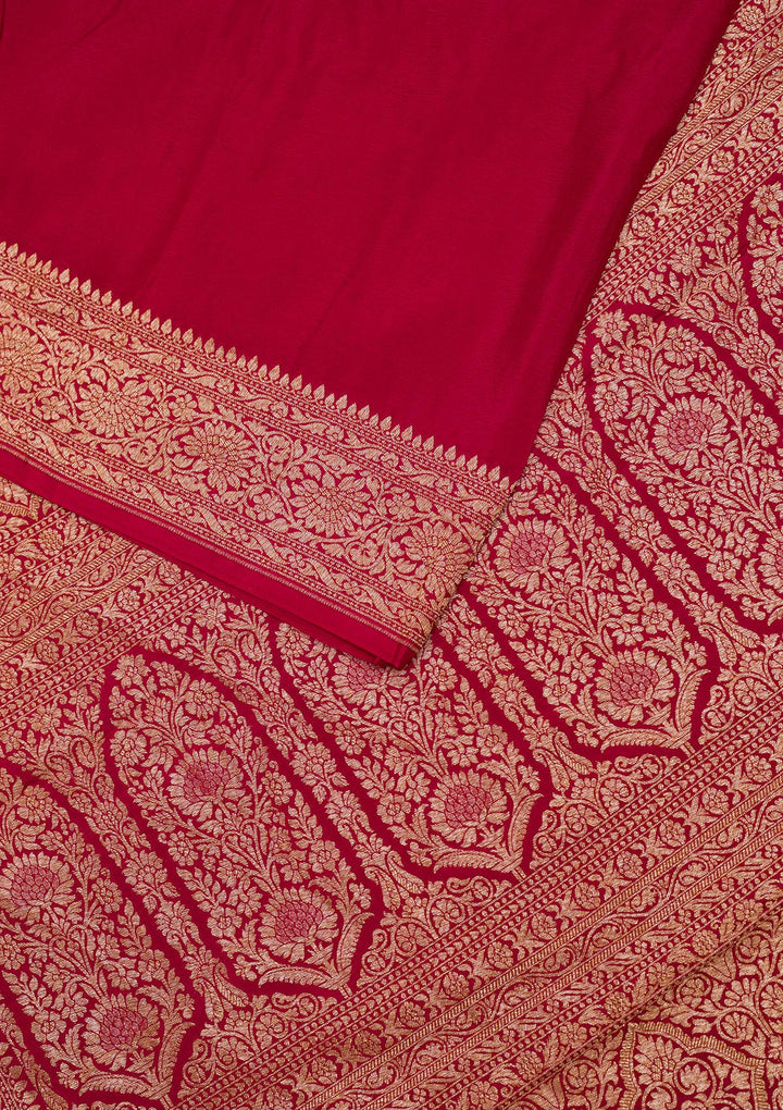 Maroon Zariwork Pure Silk Saree