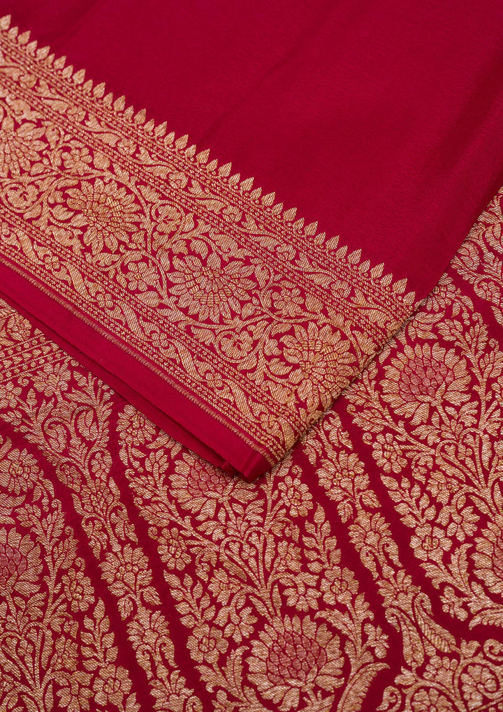 Maroon Zariwork Pure Silk Saree